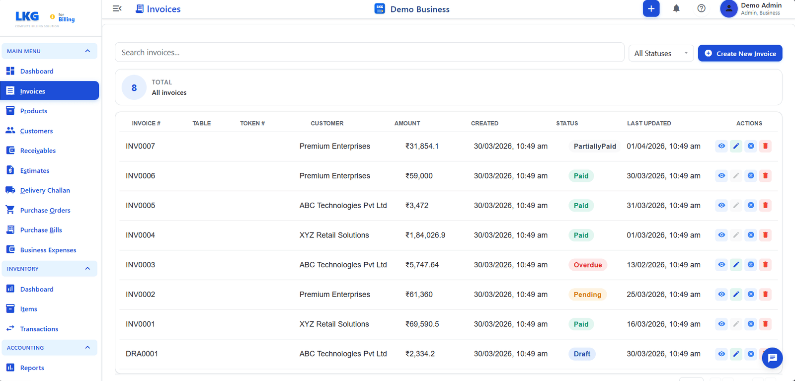 LKG for Billing Dashboard — click to launch tour