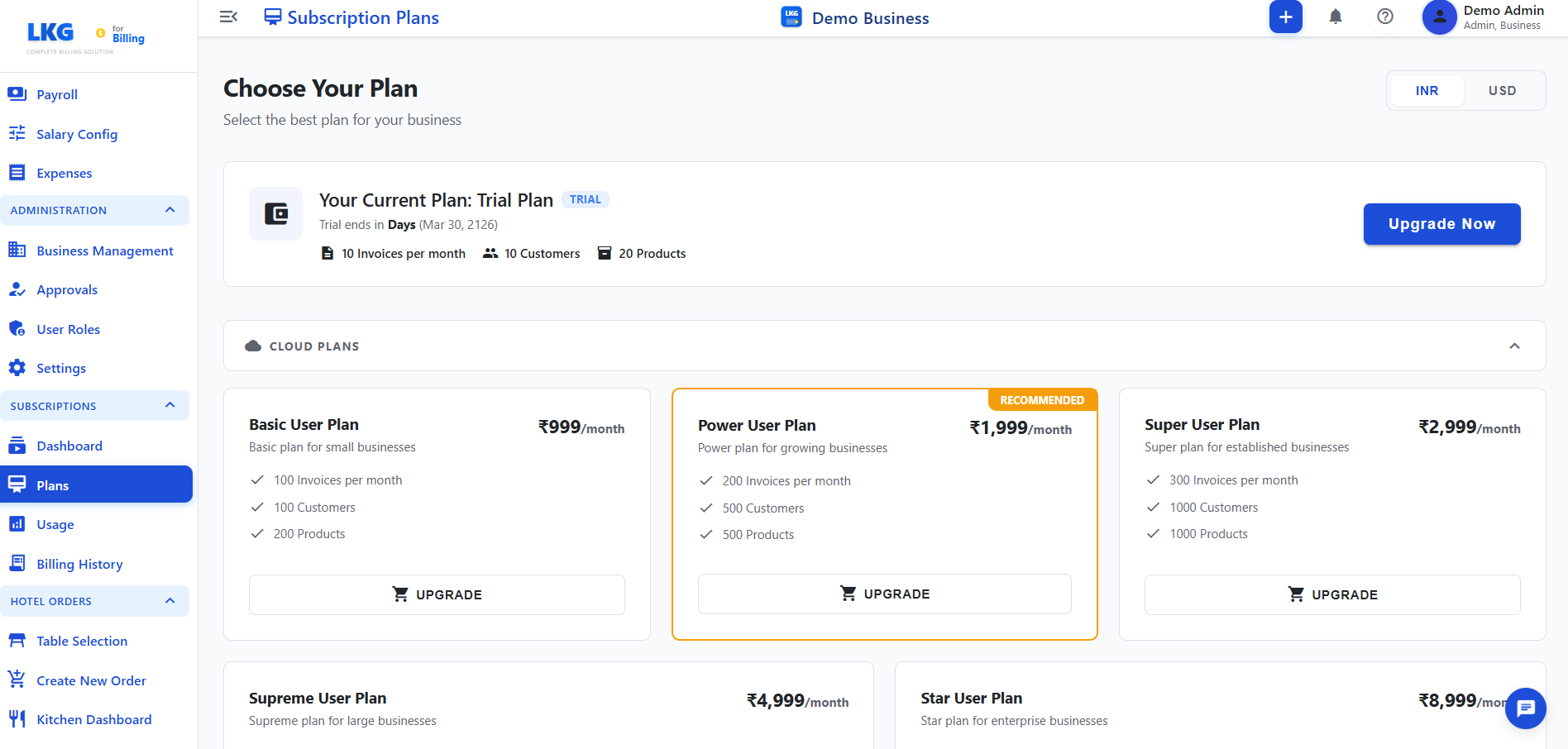 Subscription Plans