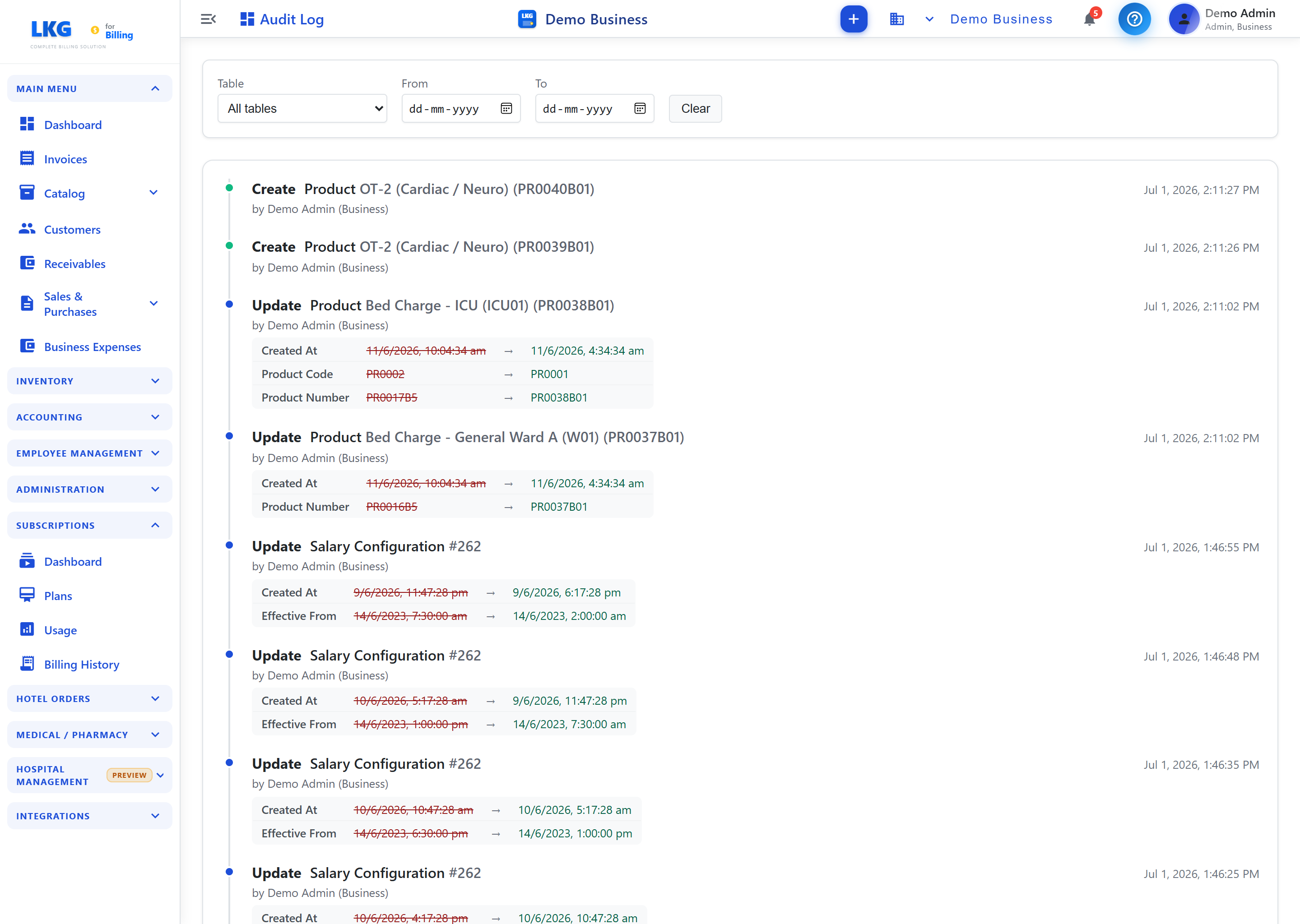 Audit Log